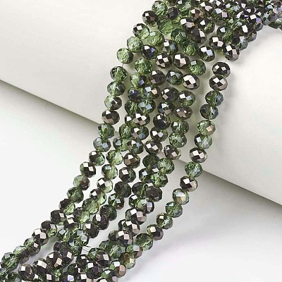 Electroplate Transparent Glass Beads Strands EGLA-A034-T2mm-P08-1