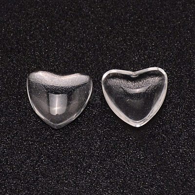 Transparent Glass Heart Cabochons GLAA-WH0032-01-1