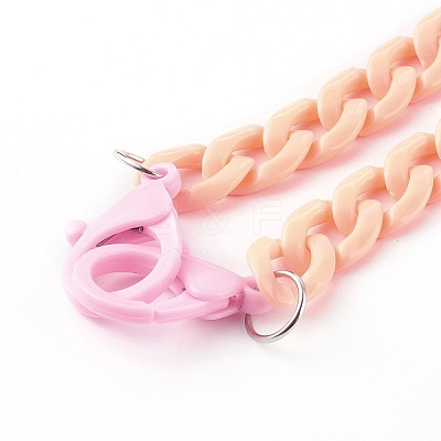 Personalized Acrylic Curb Chain Necklaces NJEW-JN03515-04-1