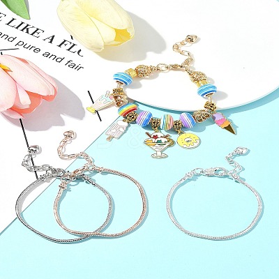 4Pcs 4 Colors Brass European Style Bracelet Making MAK-FS0001-04-1