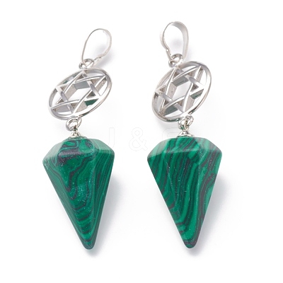 Synthetic Malachite Pendants G-O194-09-1