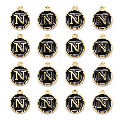 Golden Plated Alloy Charms LS-ENAM-S118-02N-1