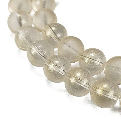 Frosted Transparent Glass Bead Strands GLAA-P065-10mm-01-1