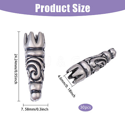 30Pcs Tibetan Style Alloy Dorje Vajra Beads FIND-CA0010-78-1