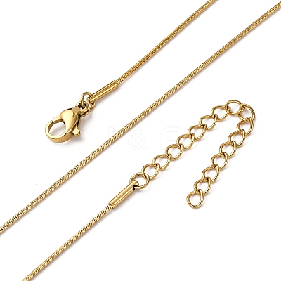 1MM 304 Stainless Steel Round Snake Chain Necklaces NJEW-T016-27G-1