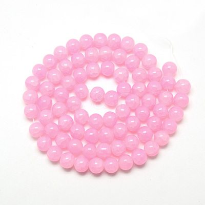 Baking Paint Crackle Glass Beads Strands X-DGLA-Q023-8mm-YS6-1