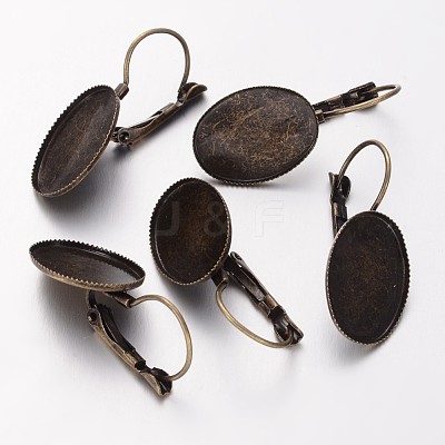 Antique Bronze Brass Leverback Earring Findings X-KK-H170-AB-1