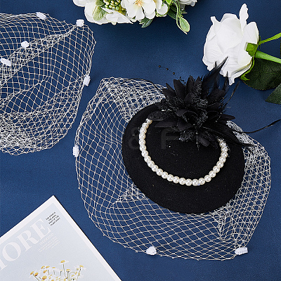 Polyester Mesh Bridal Veils AJEW-WH0470-10A-1