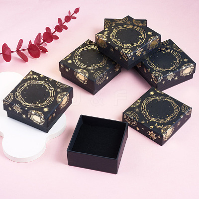 10Pcs Sun Moon Star Printed Cardboard Gift Boxes CBOX-TA0001-21A-1