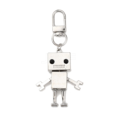 Alloy Rhinestone Robot Pendant Decorations HJEW-JM04372-1