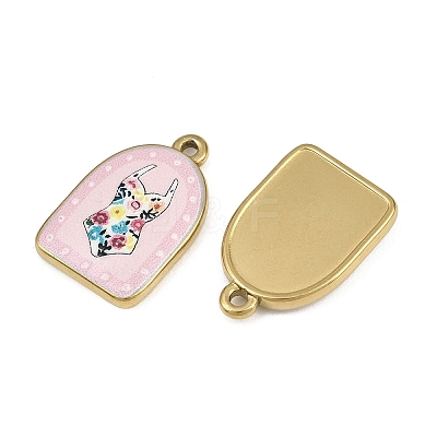 Printed 304 Stainless Steel Enamel Pendants SA-CBA1ED9-16G-02-1