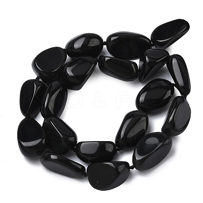 Natural Black Stone Beads Strands G-L650-D01-01-1