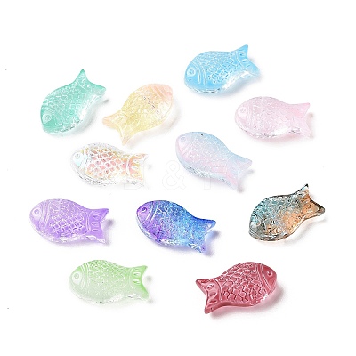 Transparent Spray Painted Glass Beads GLAA-I050-10-1