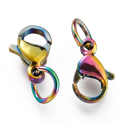 Ion Plating(IP) 304 Stainless Steel Lobster Claw Clasps STAS-G240-01A-C-1