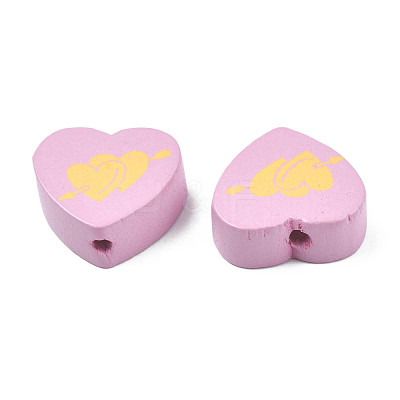 Spray Painted Maple Wood Beads WOOD-Q030-88D-1