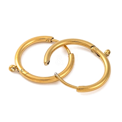 Ion Plating(IP) 304 Stainless Steel Hoop Earring Findings X-STAS-G339-01G-1