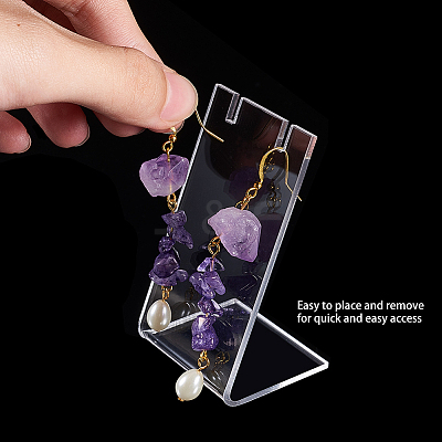 Acrylic Earring/Necklace Displays EDIS-WH0005-03-WH-1