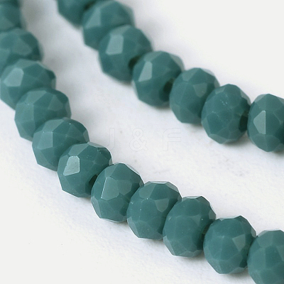 Imitation Jade Glass Faceted Rondelle Beads Strands GLAA-A024A-10-1