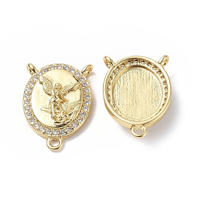 Eco-Friendly Rack Plating Brass Micro Pave Cubic Zirconia Chandelier Components Links KK-F845-11G-1