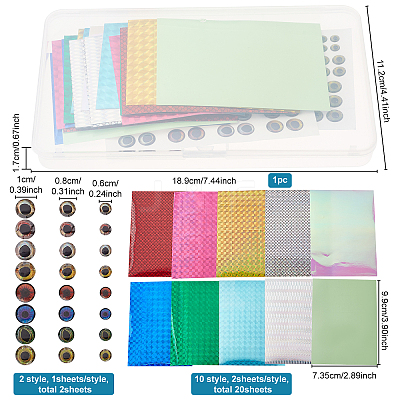 20 Sheets 12 Styles PVC Plastic Fishing Lures Sticker DIY-FG0003-01-1