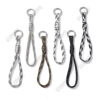 12Pcs 6 Colors Polyester & Spandex Parachute Cord Pendant Decorations HJEW-SZ00129-1