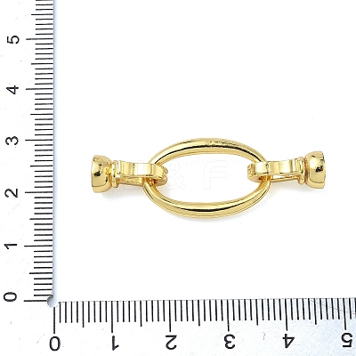 Oval Brass Fold Over Clasps KK-Z143-13G-1