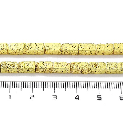 Electroplated Natural Lava Rock Beads Strands G-H303-A04-G01-1