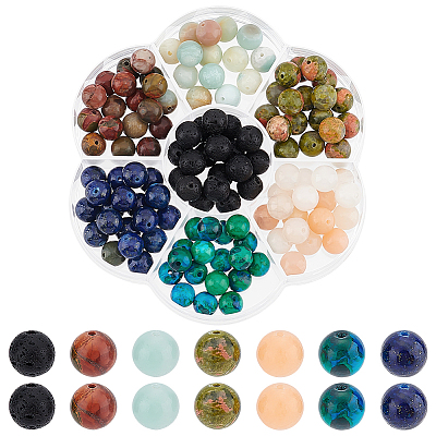 7 Styles Natural Mixed Gemstone Beads Set G-NB0004-39-1