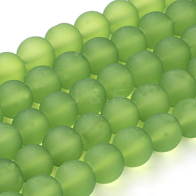 Baking Paint Transparent Glass Bead Strands GLAA-S031-8mm-34-1