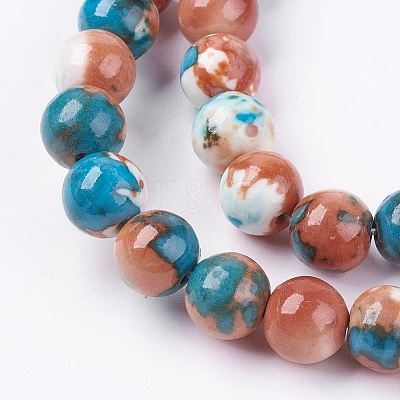 Synthetic Fossil Beads Strands G-L028-8mm-05-1