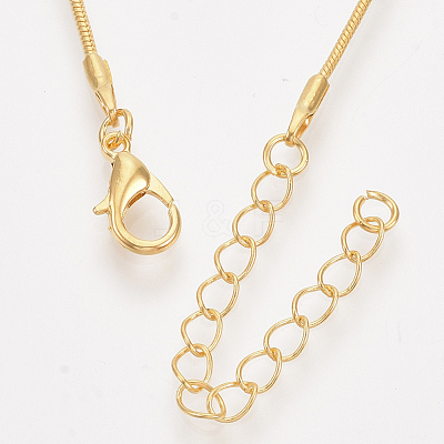 Brass Round Snake Chain Necklace Making MAK-T006-11A-G-1