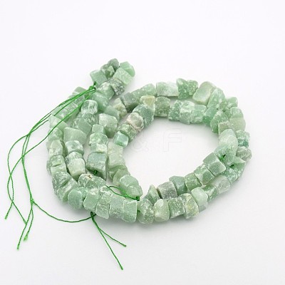 Natural Green Aventurine Nuggets Bead Strands G-A139-B01-1