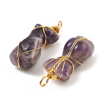 Natural Amethyst Pendants G-K338-30G-04-1
