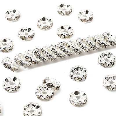 Brass Rhinestone Spacer Beads RSB06C14-1