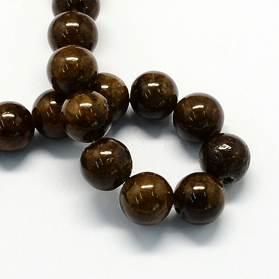 Natural Dyed Yellow Jade Gemstone Bead Strands G-R271-8mm-Y24-1