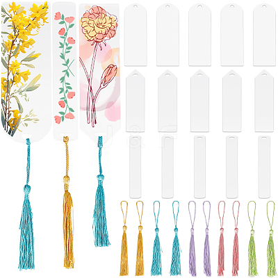 15Pcs 3 Styles Transparent Acrylic Blank Pendants FIND-SP0002-72-1