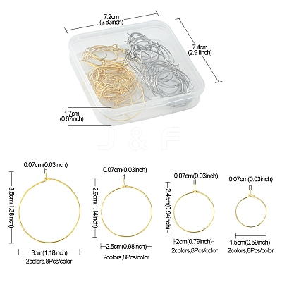 64Pcs 8 Style 316 Surgical Stainless Steel Wine Glass Charms Rings STAS-FS0001-32-1