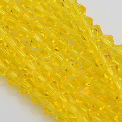 Faceted Bicone Glass Beads Strands X-EGLA-P017-4mm-05-1