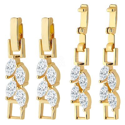 6Pcs Brass Fold Over Clasps ZIRC-BBC0002-70G-1