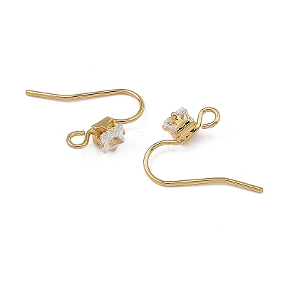SHEGRACE Brass Pave Cubic Zirconia Earring Findings XGRQ4S891-741G-1