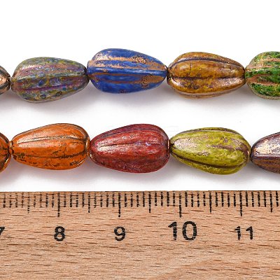 Painted Glass Beads Strands X-GLAA-B037-06-1
