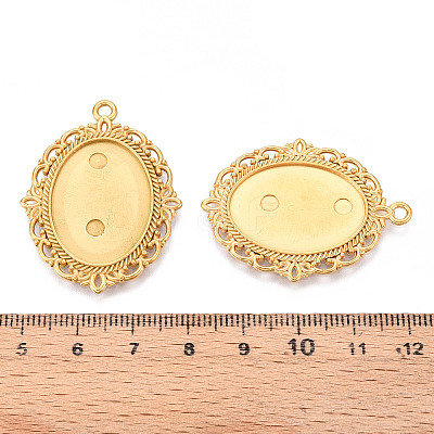 Non-Tarnish 304 Stainless Steel Pendant Cabochon Settings STAS-N114-02G-1