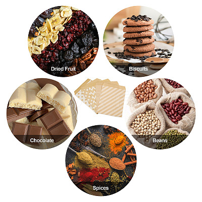 50Pcs 5 Styles Kraft Paper Bags CARB-TA0001-06-1