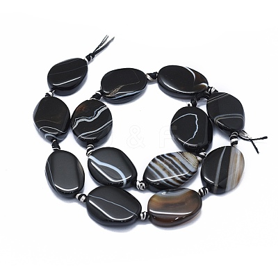 Natural Banded Agate/Striped Agate Beads Strands G-I245-60A-1
