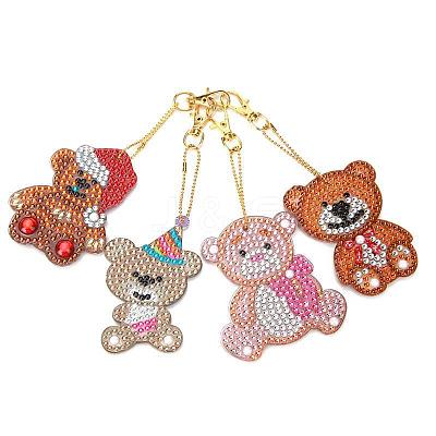DIY Diamond Painting Bear Pendant Decorations Kit BEAR-PW0001-27-1