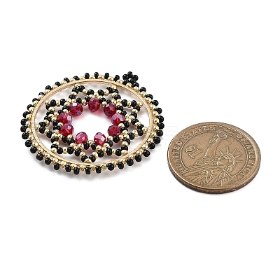 Seed Beads Beaded Pendants PALLOY-MZ00386-01-1