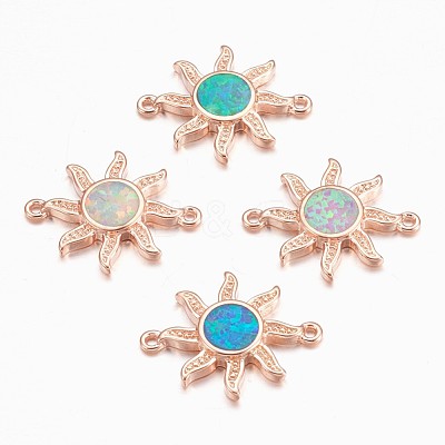 Synthetic Opal Links Connectors KK-K228-06-RG-1