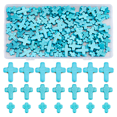 6 Strands 3 Styles Synthetic Turquoise Beads Strands TURQ-DC0001-04C-1