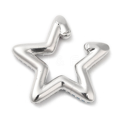 Colorful Rhinestone Star Cuff Earrings EJEW-D059-06P-01-1