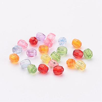 Mixed Color Transparent Acrylic Faceted Round Beads X-DB4MMM-1